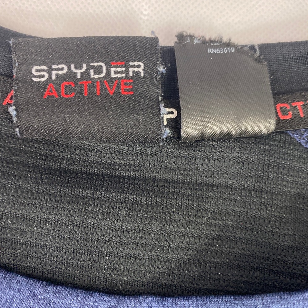 Spyder Active Mens Long Sleeve Shirt Pullover Athletic Blue Black Size XL - Picture 9 of 10